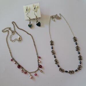 FOUR Items 2 Necklaces & 2 Pairs of Earrings Set 1990s